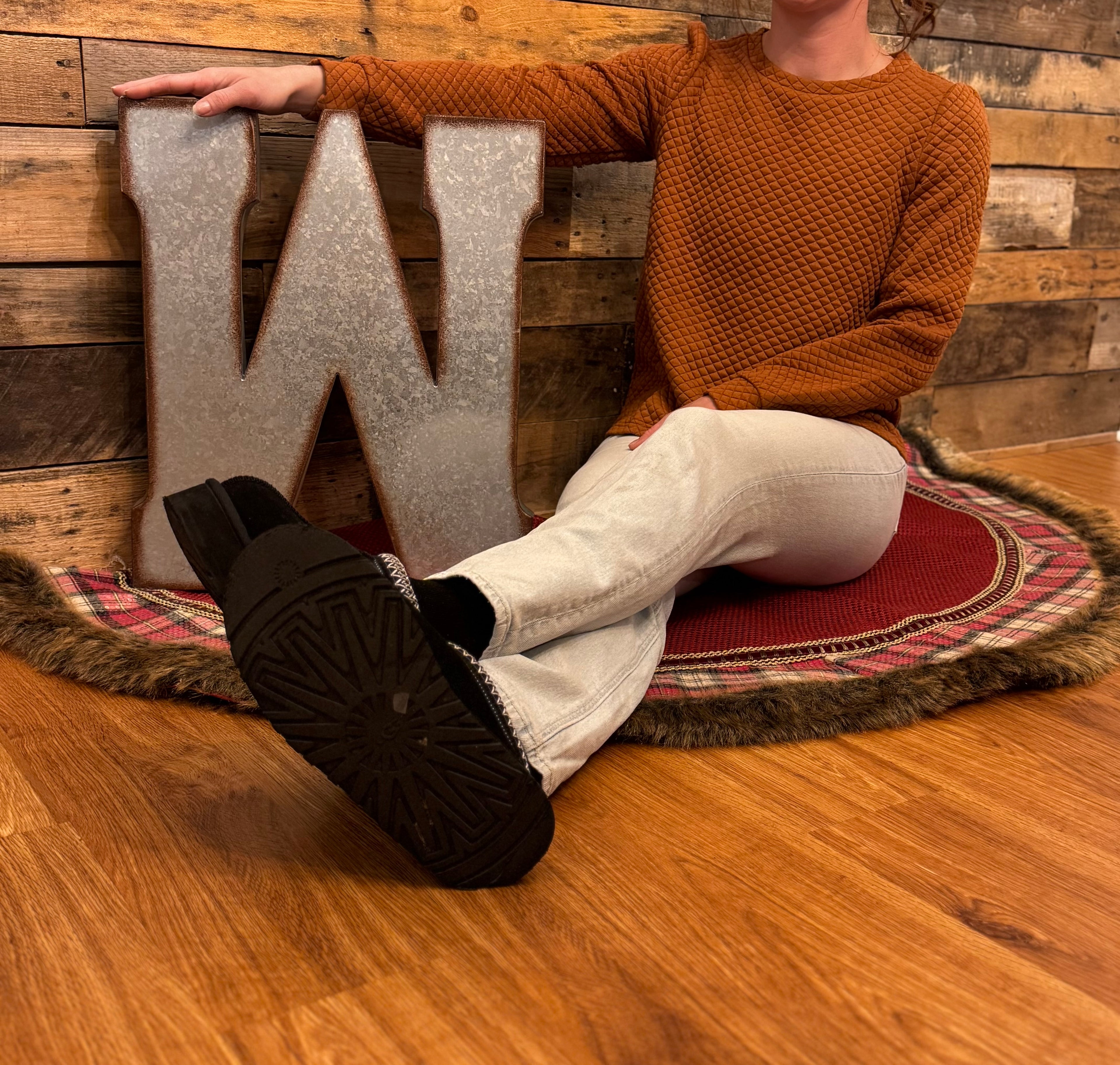 BROWN QUILTED LONG SLEEVE